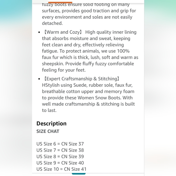 Women's Carmel Brown Faux Fur/Suede Ugg Style Mid Calf Snow Boot- Size 9 - Picture 10 of 10